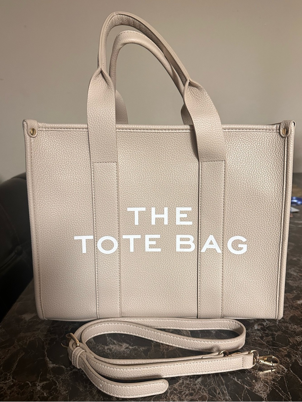 Marc Jacobs Pebbled Cream Leather Tote